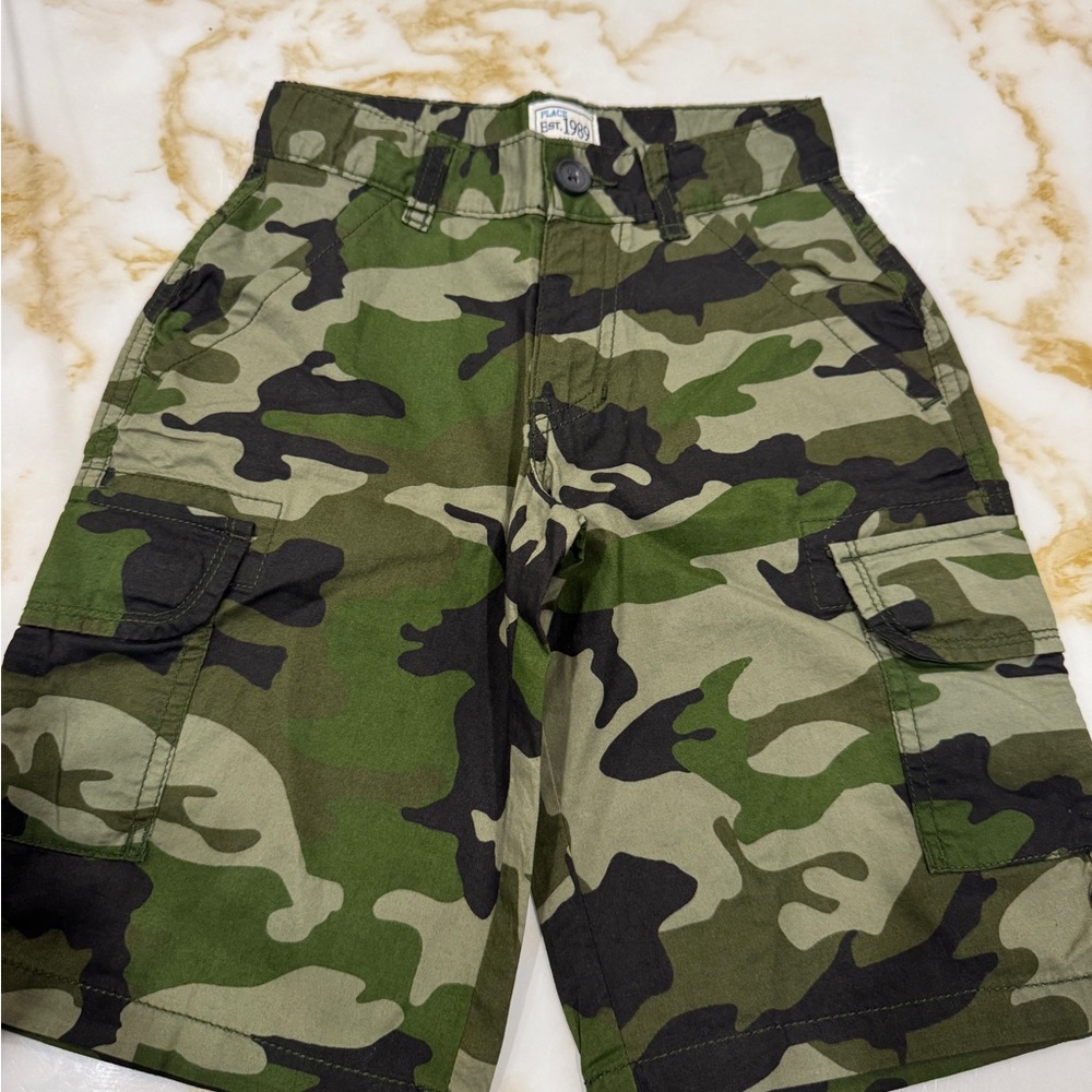 Place Green Camo Cargo Shorts for Men